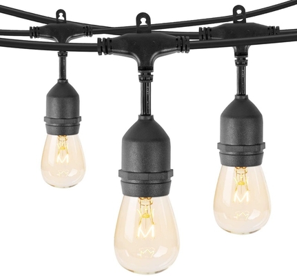 24FT With 12pcs Plugs 12pcs CE European Standard 24FT12 IP65 Waterproofoutdoor String Lights CE Connectable Tungsten S14 String Light